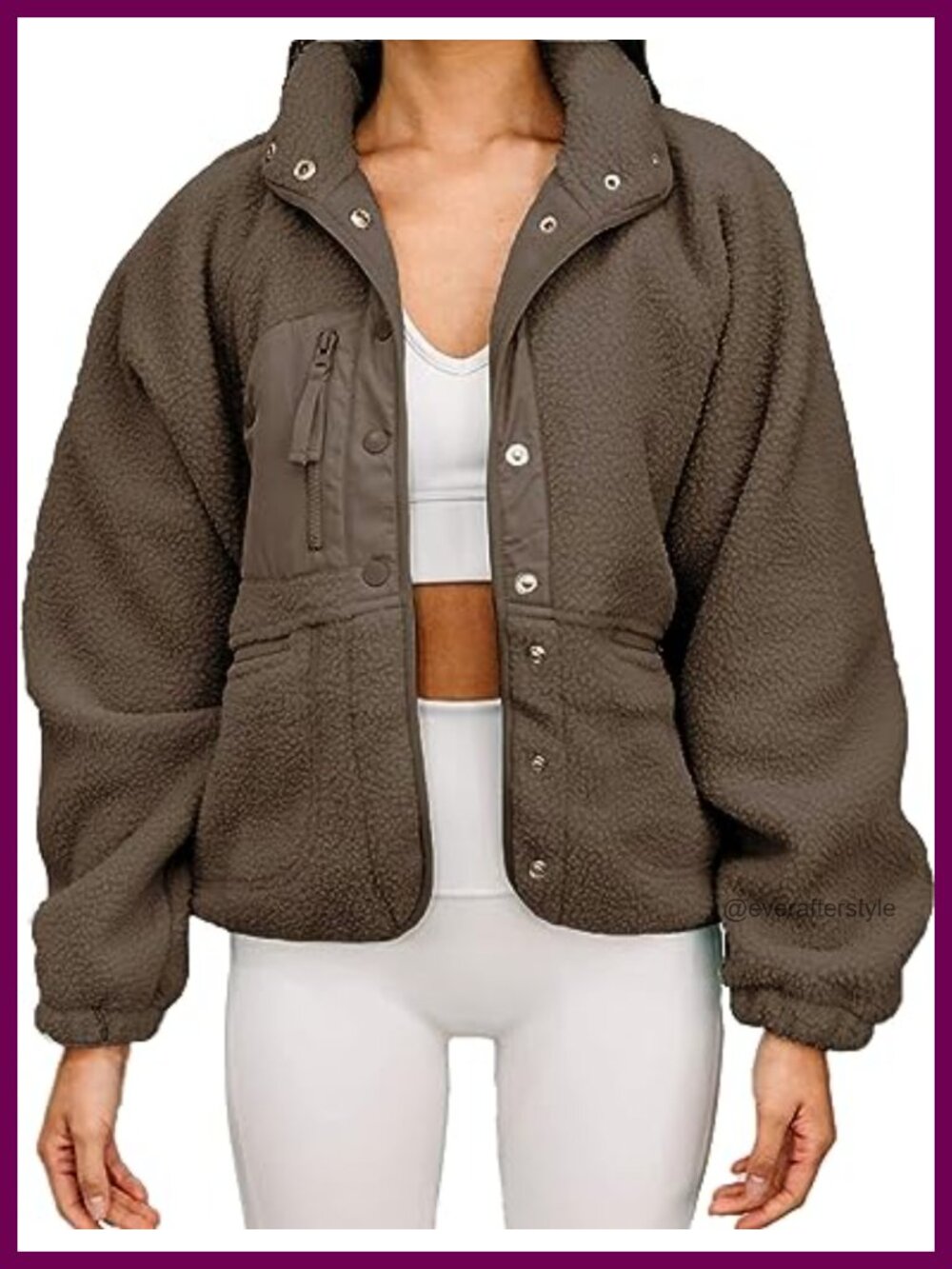 Aoang Womens Fleece Faux Fur Jacket Oversized Casual Winter Coat
